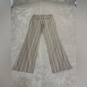 sophisticated vintage palazzo Calvin Klein pinstripe linen blend trouser sz 4